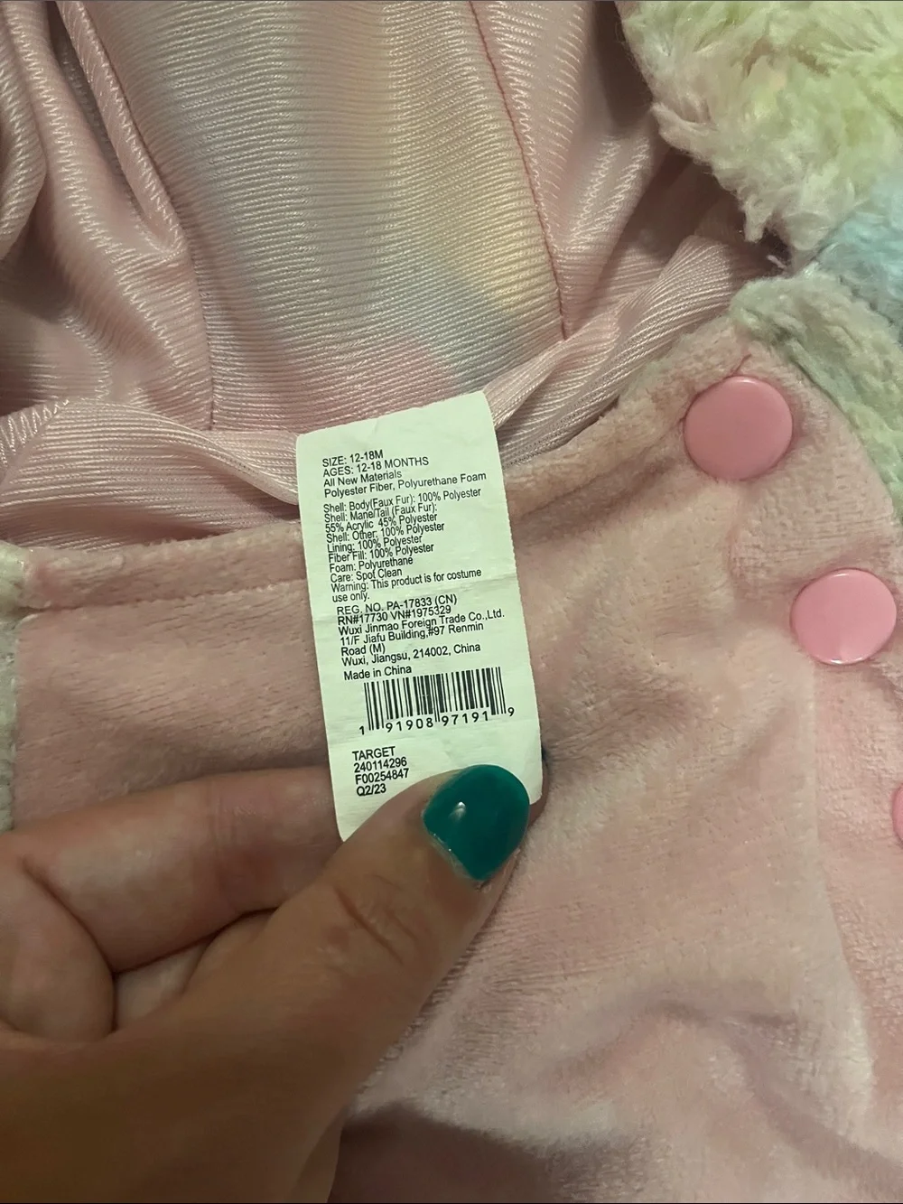 12-18 month Unicorn Halloween Costume